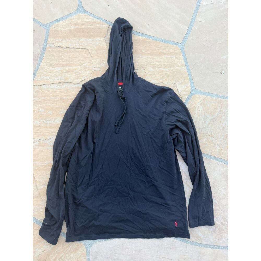 POLO Ralph Lauren Mens Supreme Comfort Thin Sleep Hoodie Black Pima/Modal XL CC